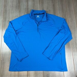 REI 1/4 Zip Pullover Mens XXL 2XL Performance Running Stretch Blue